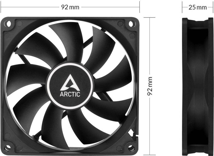 Wentylator Arctic F9 PWM PST 92mm Czarny (ACFAN00214A) - obraz 4