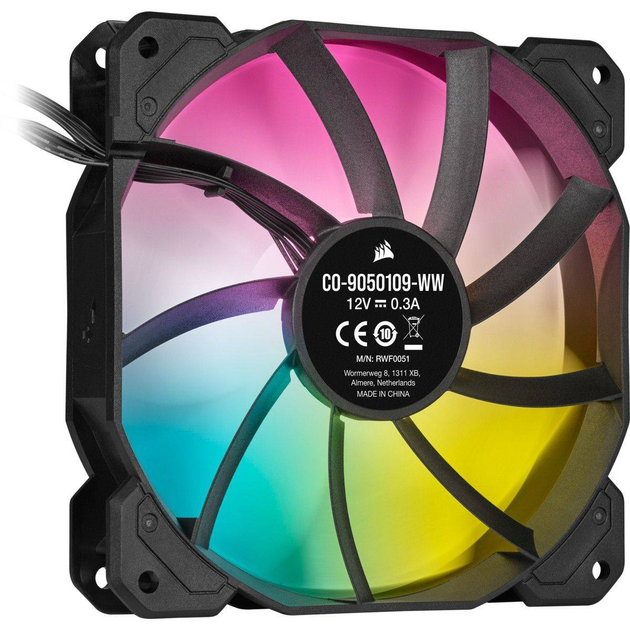 Zestaw wentylatorów Corsair iCUE SP120 RGB ELITE 120mm 3 szt. Czarny (CO-9050109-WW) - obraz 3
