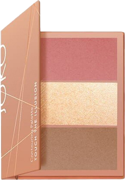 Палетка для контурування обличчя 3 в 1 Joko Touch The Illusion Contouring Palette 03 Peach 3x3.5 г (5903216601489) - зображення 1