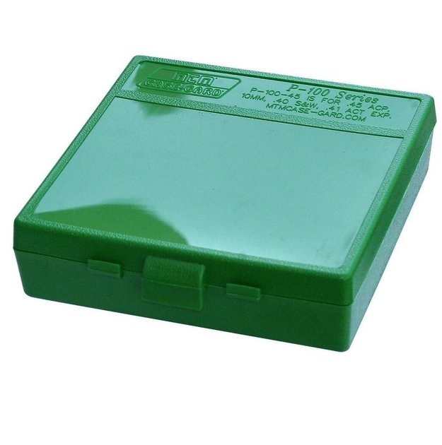 Коробка для патронів MTM кал. 45 ACP; 10мм Auto; 40 S&W. Кількість - 100 шт зелена - зображення 1
