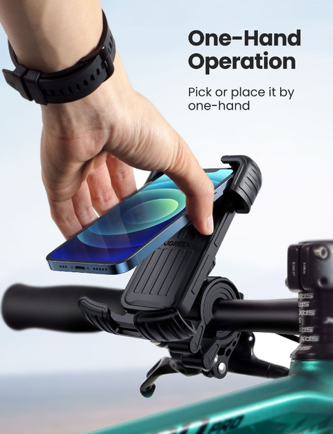 Велотримач для телефону Ugreen LP494 Bike Phone Mount Black (6957303865482) - зображення 2