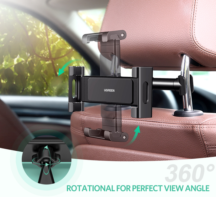 Samochodowy uchwyt do telefonu Ugreen LP160 Car Headrest Mount Holder Black (6957303861088) - obraz 4