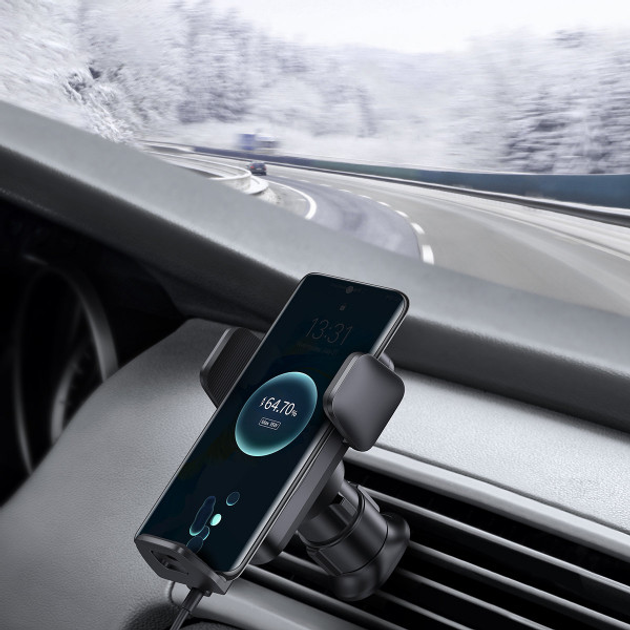 Uchwyt samochodowy z bezprzewodowym ładowaniem Baseus 15 W Alignment Car Mount Black (CGZX000001) - obraz 12