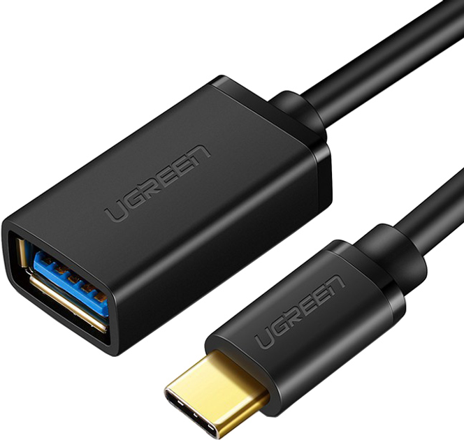 Adapter Ugreen US154 USB Type-C - USB 3.0 OTG 10 cm Black (6957303837014) - obraz 1