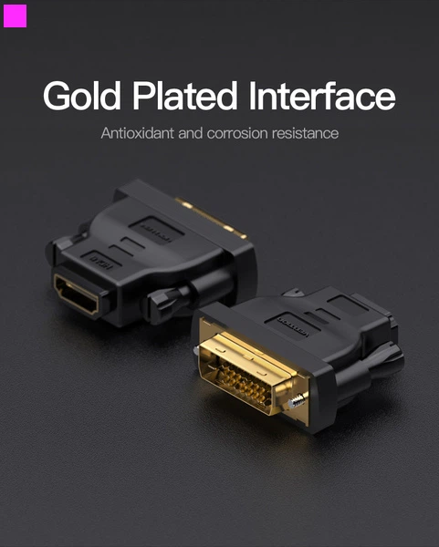 Adapter Vention HDMI F - DVI m Black (6922794737945) - obraz 6