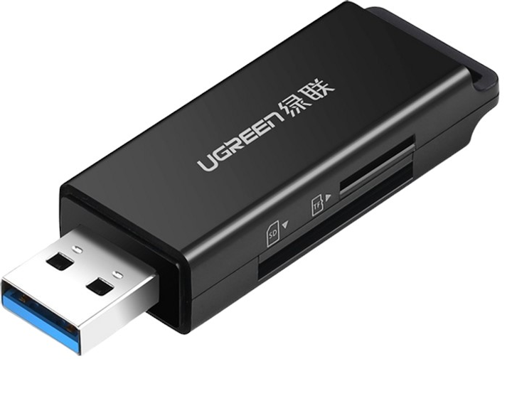 Кардрідер UGREEN CM104 USB 3.0 to TF + SD Dual Card Reader Black (6957303847525) - зображення 1