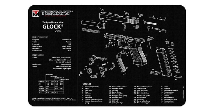 Килимок для зброї Tekmat Glock Gen4 - зображення 1