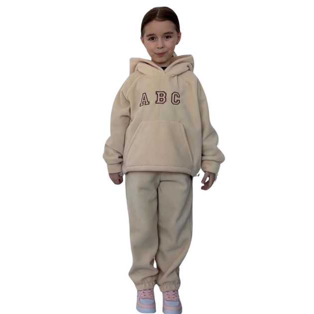 Костюм дитячий флісови АВС Alwair Kids Молочний 104см 34327 - Фото 1 Костюм дитячий флісови АВС Alwair Kids Молочний 104см 34327 - изображение 1