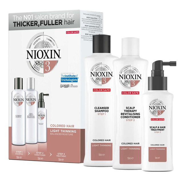 Набір для догляду за волоссям Nioxin System 3 шампунь 150 мл + кондиціонер 150 мл + лікування волосся 50 мл (3614227273214/4064666305127) - зображення 1
