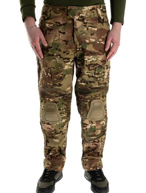 Штаны тактические с наколенниками военные мультикам multicam брюки камуфляж армейские боевые штаны ВСУ XXXL - изображение 1