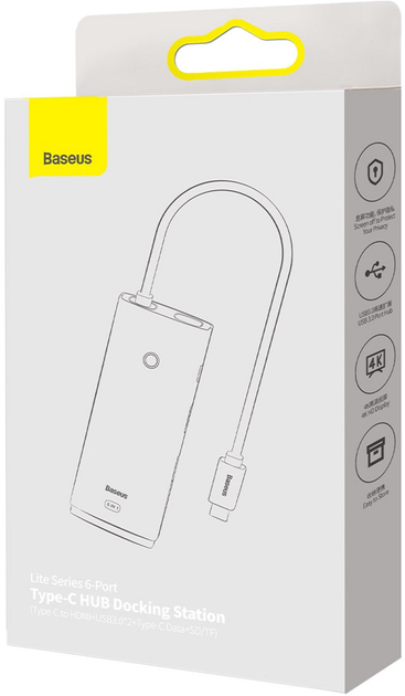 USB-хаб Baseus Lite Series 6-Port Type-C HUB Docking Station (WKQX050001) - зображення 6