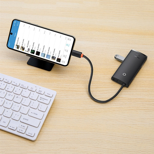 USB-хаб Baseus Lite Series 6-Port Type-C HUB Docking Station (WKQX050001) - зображення 11