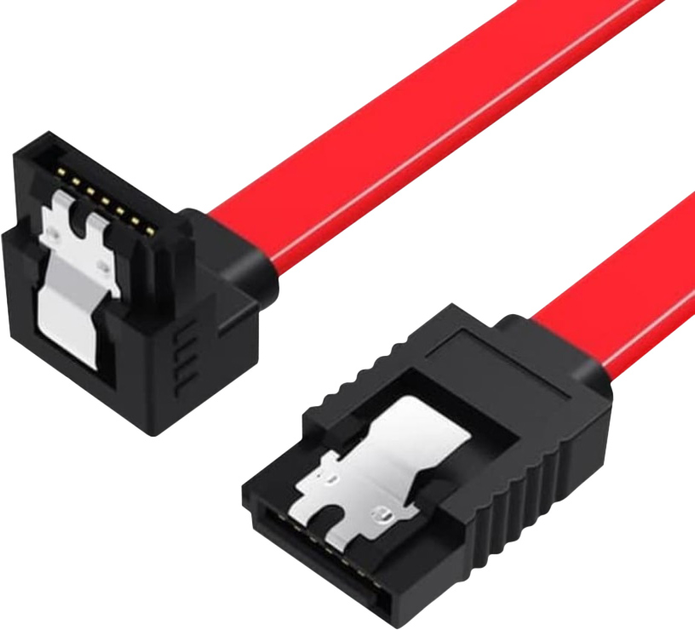 Kabel Vention SATA 3.0 7-pin F / F 0.5 m L-Konektor Black-Red (6922794733916) - obraz 1