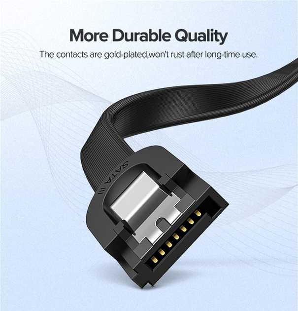Kabel Ugreen US217 SATA 3.0 Data Cable 0.5 m Black (6957303837977) - obraz 2