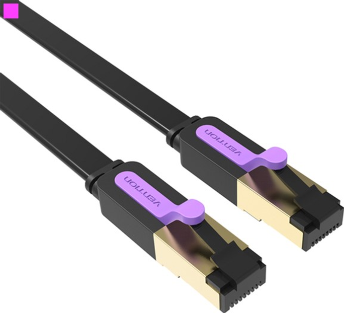 Patchcord Vention CAT7 FTP Ethernet, 2 m Black (6922794729834) - obraz 1