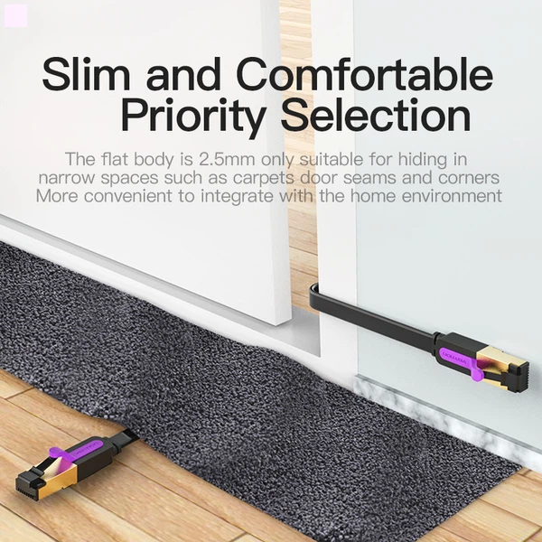 Patchcord Vention CAT7 FTP Ethernet 8 m Black (6922794729865) - obraz 8