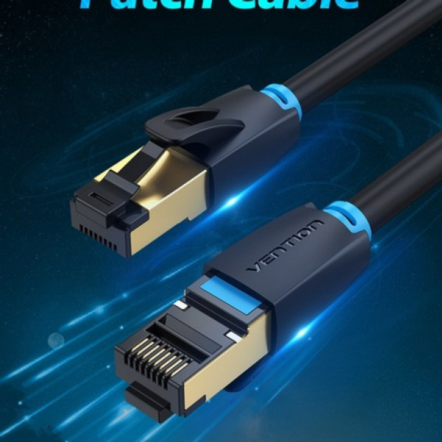 Патч-корд Vention CAT 8 SFTP Ethernet 5 м Black (6922794742857) - зображення 2
