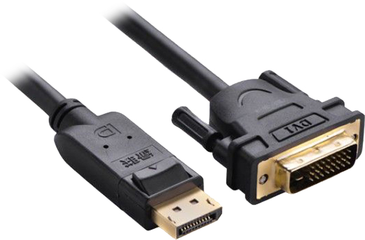 Kabel Ugreen DP103 DisplayPort v1.2 to DVI-D dual link 24+1 2 m Black (6957303812219) - obraz 1