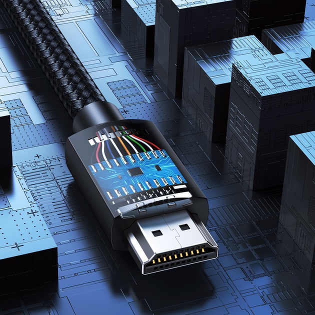 Кабель Ugreen HD119 HDMI to HDMI v2.0 5 м в обплетенні Black (6957303841035) - зображення 4