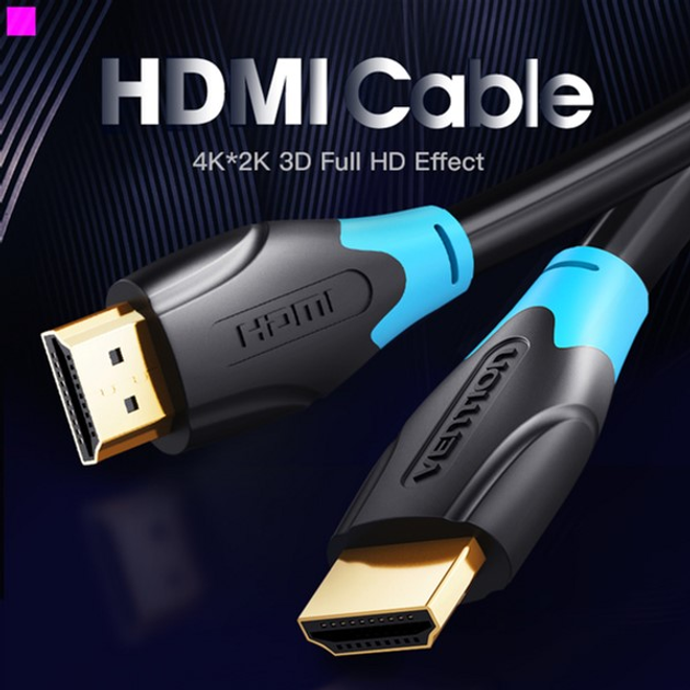 Kabel Vention HDMI-HDMI, 2 m v2.0 Black (6922794732667) - obraz 2