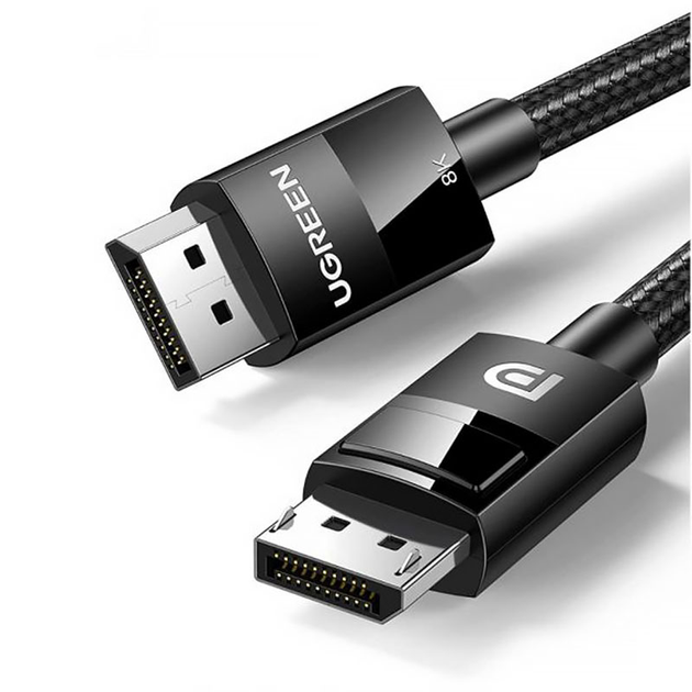 Кабель Ugreen DP114 DisplayPort to DisplayPort v1.4 3 м в обплетенні Black (6957303883936) - зображення 2