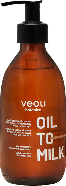 Olejek myjący Veoli Botanica Oil to Milk nawilżająco-transformujący 290 ml (5904555695498) - obraz 1