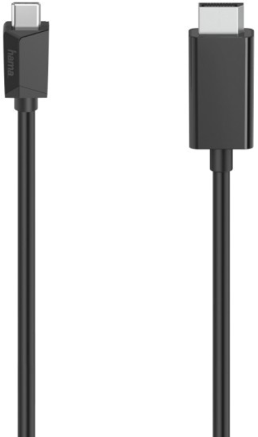 Kabel adapter Hama USB Type-C - Displayport M/M 1.5 m Black (4047443444813) - obraz 1