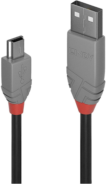 Kabel Lindy USB Type-A - mini-USB M/M 2 m Black (4002888367233) - obraz 1