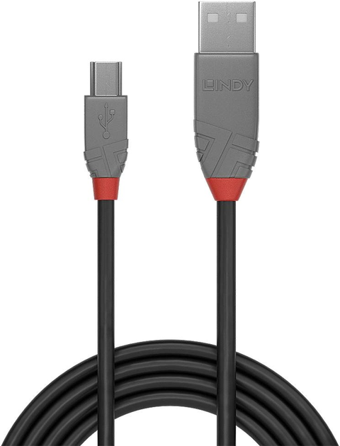 Kabel Lindy USB Type-A - mini-USB M/M 5 m Black (4002888367257) - obraz 2