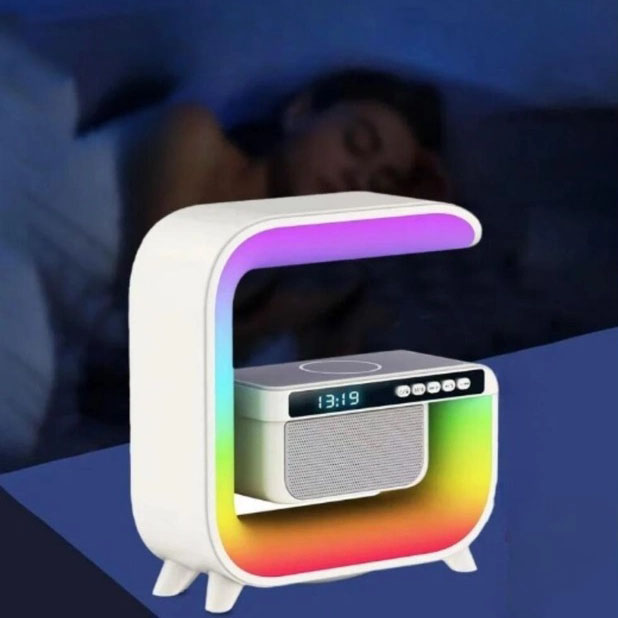 Нічний акумуляторний RGB G3 з бездротовою зарядкою 15W і Bluetooth колонкою 3W Настільна смарт лампа(ws78875)(WB) - Фото 2 Нічний акумуляторний RGB G3 з бездротовою зарядкою 15W і Bluetooth колонкою 3W Настільна смарт лампа(ws78875)(WB) - изображение 2