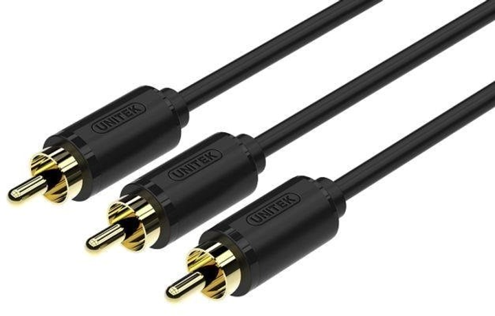 Kabel Unitek 3 x RCA - 3 x RCA M/M 1.5 m Black (4894160021601) - obraz 1