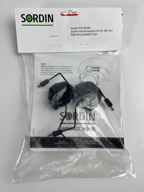 Кріплення навушників MSA Sordin на шолом Helmet Adapter Kit for ARC Rail, Колір: Чорний - зображення 2