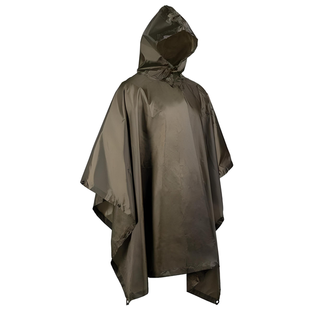 Пончо, Палатка, Плащ Ripstop + Чехол Mil-Tec Wet Weather Basic Olive OD 10628001 - Фото 4 Пончо, Палатка, Плащ Ripstop + Чехол Mil-Tec Wet Weather Basic Olive OD 10628001 - изображение 4