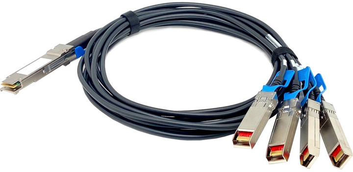 Kabel Qnap QSFP28 - 4 x SFP28 M/M 1.5 m Black (4711103081419) - obraz 1