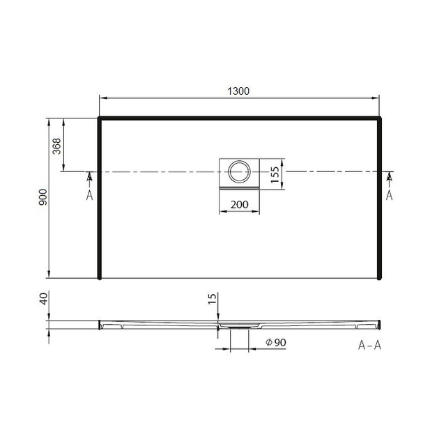 Поддон для душевой кабины VILLEROY&BOCH SQUARO Infinity 90x130x4см прямоугольный композитный без сифона бежевый UDQ1390SQI2IV-41 - изображение 2