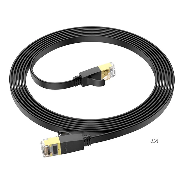 Кабель Hoco General pure copper flat network cable US07 (3M, 1Gbps) черный - изображение 3