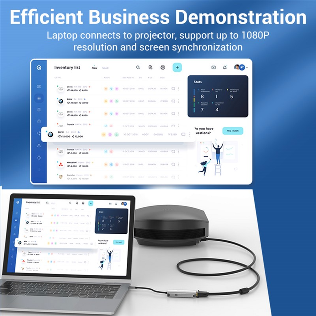 USB-хаб Vention USB 3.1 Type-C HDMI / VGA / USB 3.0 / PD 100 Вт Hub 4-in-1 (6922794754706) - зображення 8