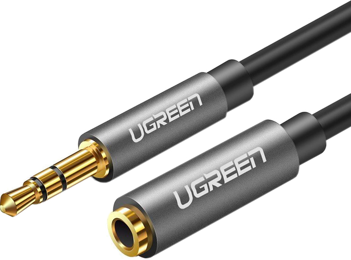 Kabel Ugreen AV118 3.5 mm Male to 3.5 mm Female 1 m Gray (6957303815920) - obraz 1