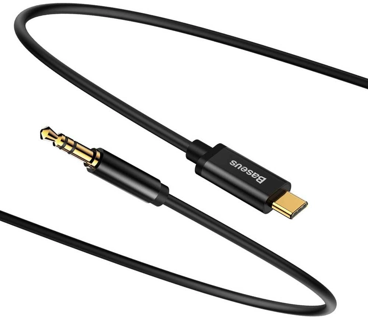 Kabel Baseus Yiven Type-C male To 3.5 male Audio Cable M01 Black (CAM01-01) - obraz 2