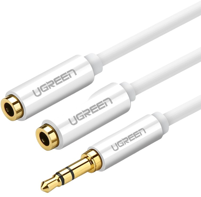 Kabel Ugreen AV134 3.5 mm Male to 2 Female Audio Cable 25 cm Black (6957303828166) - obraz 1