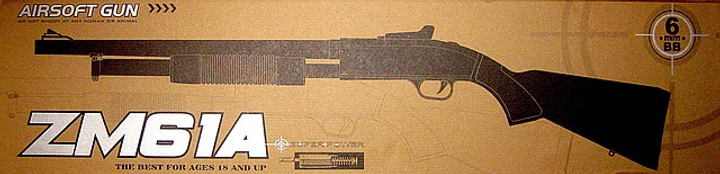 Страйкбольное ружьё помповое пластик+металл ZM61А - изображение 2