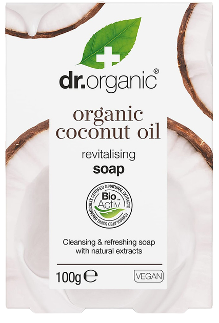 Мило Dr.Organic Virgin Coconut Oil очищувальне та освіжаюче для сухої шкіри 100 г (5060176676282) - зображення 1