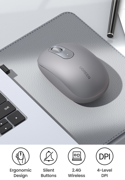 Миша Ugreen MU105 Portable Wireless Gray (6957303896691) - зображення 5