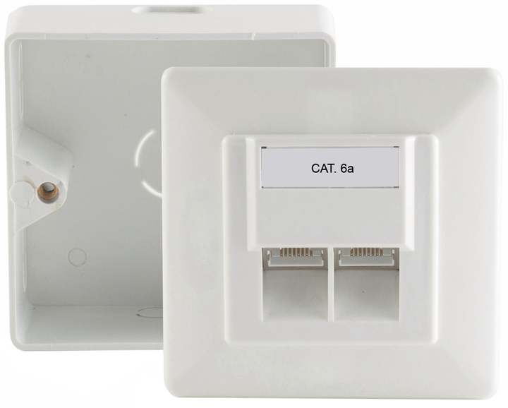 Gniazdo Cat 6A 2xRJ45 White (74276-SET) - obraz 1