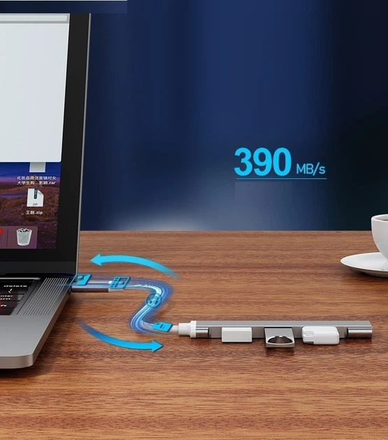 Переходник Type-C 3.1 на USB 3.0 для MacBook iMac PowerD Black (HbP050721) - изображение 4