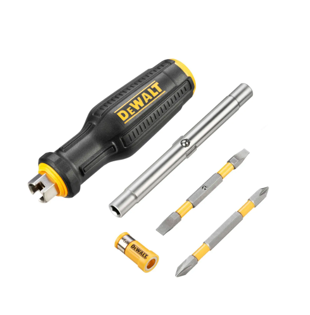 Викрутка - набір DeWALT FULL FIT 6 Way, з бітами 2 шт.: двостороння біта під прямий шліц: 4 та 5.5 мм, двостороння біта під шліц Phillips: PH1 та PH2 DWHT66569-0 - зображення 2