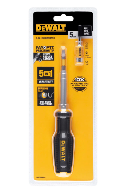 Викрутка - набір DeWALT FULL FIT 6 Way, з бітами 2 шт.: двостороння біта під прямий шліц: 4 та 5.5 мм, двостороння біта під шліц Phillips: PH1 та PH2 DWHT66569-0 - зображення 5