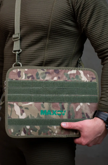 Чехол для планшета тактический NEXT MAX-SV 12/12,5 дюймов для размещения на экипировке MOLLE усилен с дополнительной панелью. - изображение 1