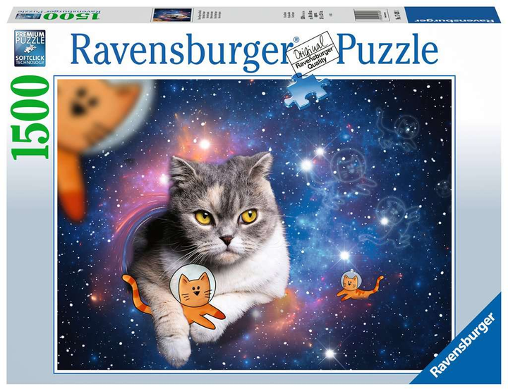 Puzzle Ravensburger Cats In Space 1500 elementów (4005556174393) - obraz 1