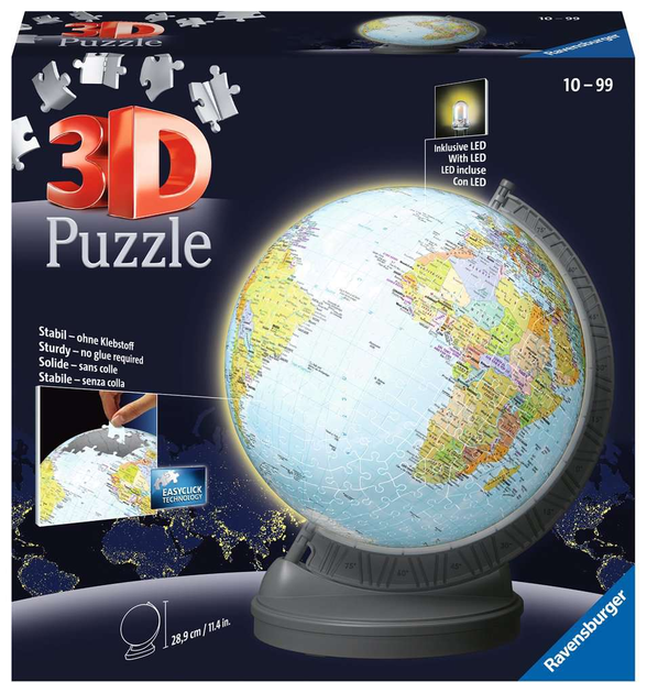 Puzzle Ravensburger 3D Globe With Light 540 elementów (4005556115495) - obraz 1